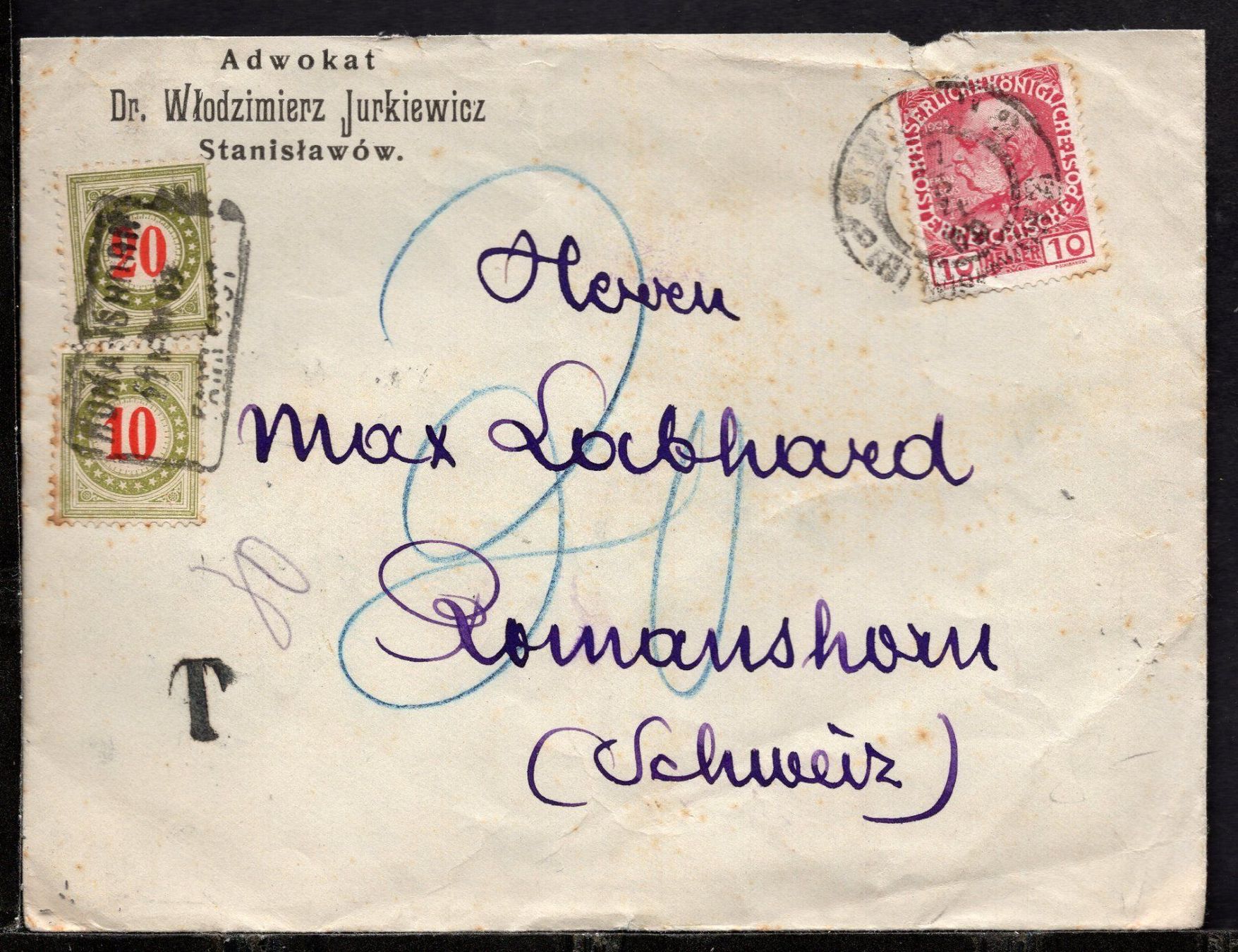 Tutti i francobolli: ROMANSHORN 19.V.09   NACHPORTO – Usato da Aarau venduto da kufi44