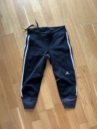 Collant 3/4 Adidas noir bandes blanches taille S