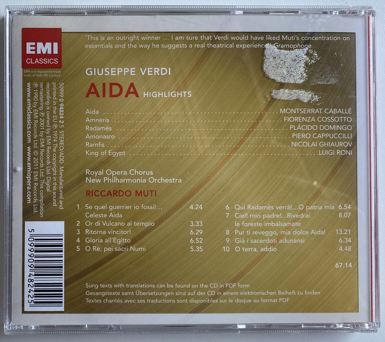 CDs: VERDI  - AIDA Highlights Opern Arien – Gebraucht aus Hünenberg von Ecila 1