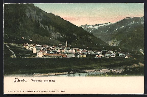 Cartoline postali: AK Airolo, Veduta generale – Usato da Berlin venduto da bartko-reher