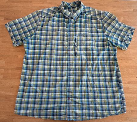 Hemd - GONSO Kurzarm blau weiss gelb kariert Gr. 5XL