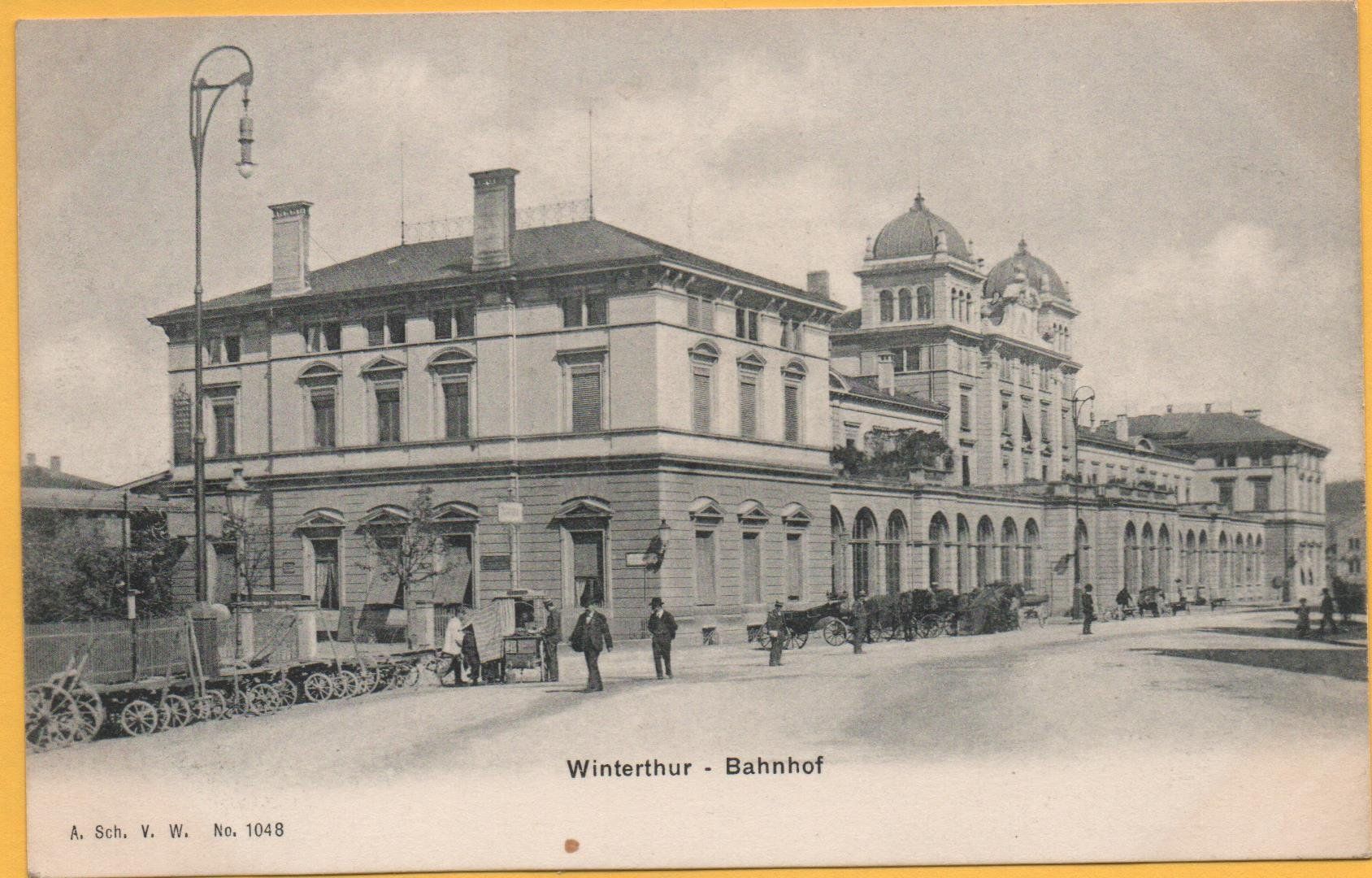 Cartoline postali: WINTERTHUR Bahnhof, Kutschen – Nuovo (secondo la descrizione) da Jona venduto da philajona