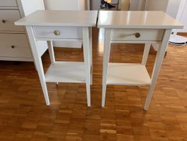 2 schöne Nachttische weiss mit Schublade und Ablage