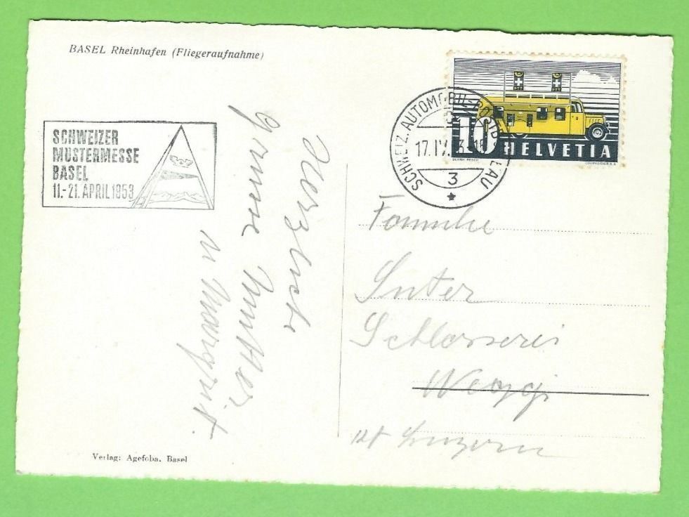 Cartoline postali: Basel Rheinhafen (Fliegeraufname) – Usato da Zürich venduto da t24_de 1
