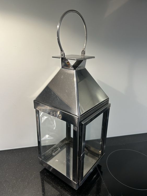 Laterne Metall Glas 49cm - Dekorative Lampions Für Indoor & Outdoor
