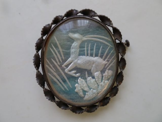 Spille & Fermagli: Brosche oval GAZELLE, 5x4cm, nostalgisch, Vintage – Usato da Berikon venduto da Kolophonium43 3