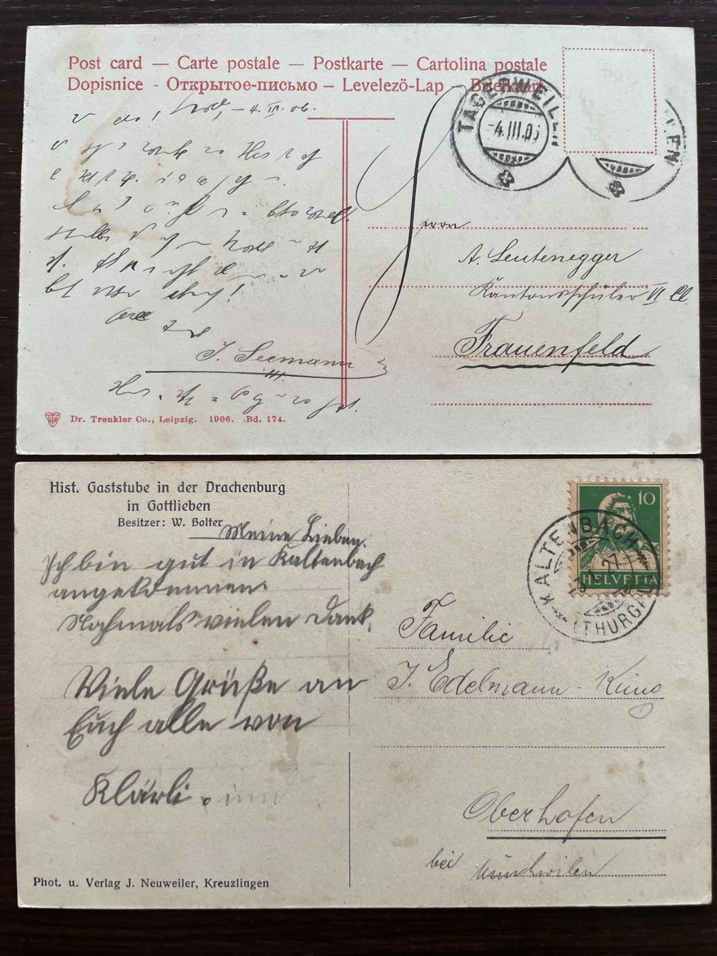 Cartoline postali: GOTTLIEBEN 5 Ansichtskarten – Usato da Wald ZH venduto da TLILEF 2