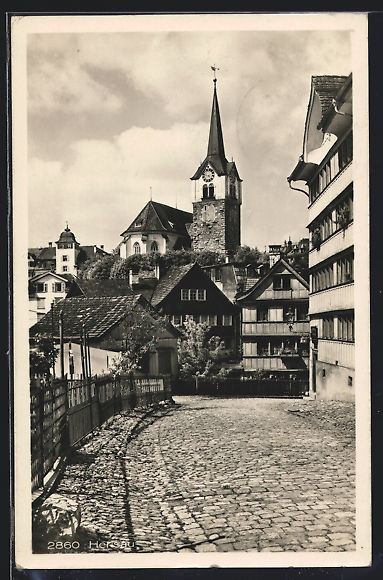 Cartoline postali: AK Herisau, Teilansicht mit Kirche, 1931 – Usato da Berlin venduto da bartko-reher