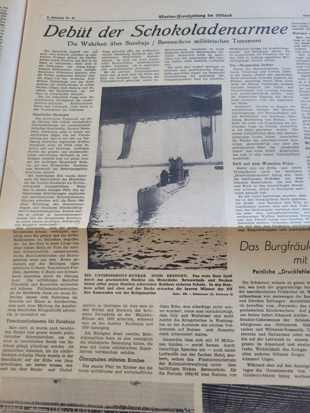 Armes blanches: Kriegsmarine-Zeitung 1942 – D'occasion à Kriens par KTP 6