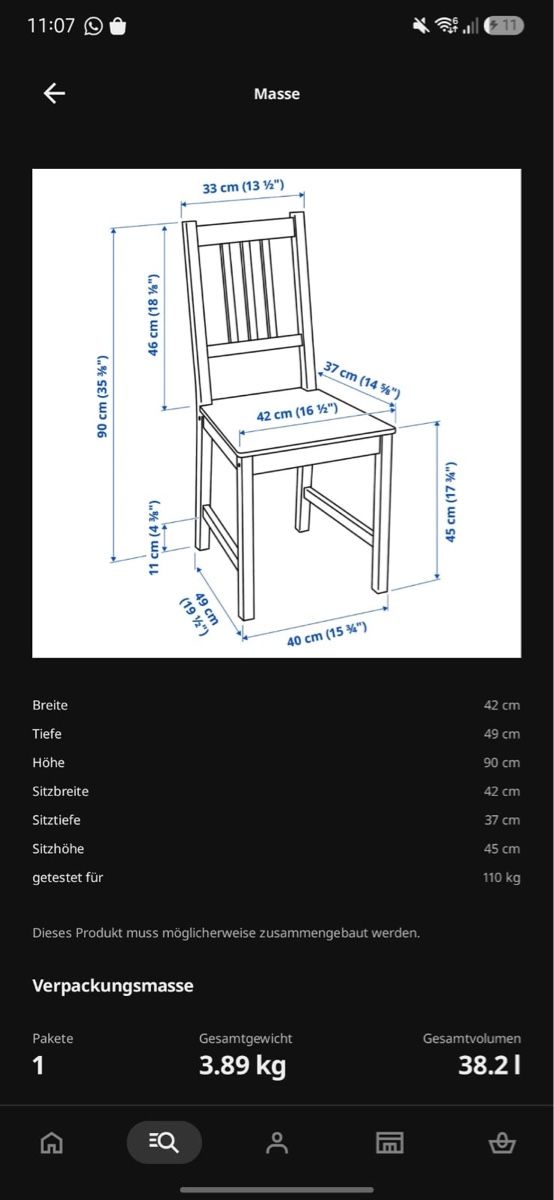 Ikea Set di tavolo e panche: Dining Table Set Black 175cmx95cm with 6 Chairs Used – Usato da Wettingen venduto da mor_mhh2 2