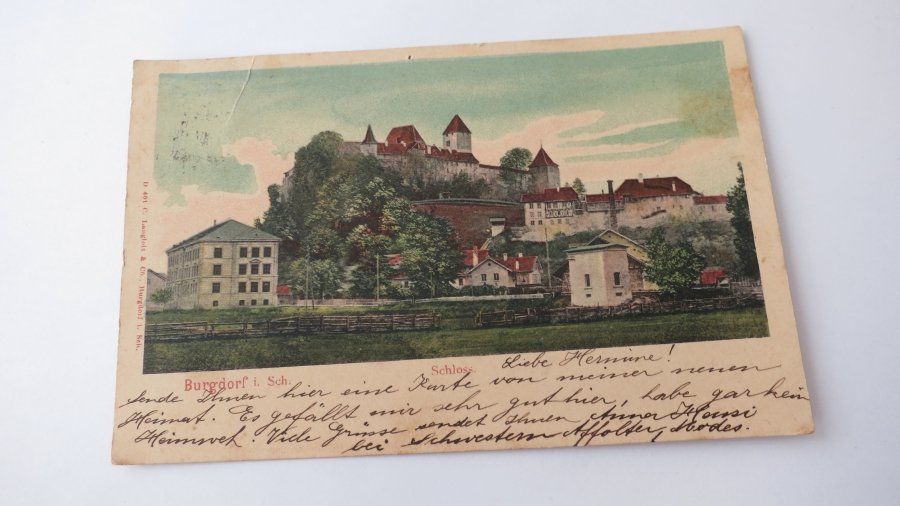 Cartoline postali: Burgdorf / BE - Schloss - 1908 – Usato da Jona venduto da centumprata