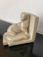 ART DECO BUCHSTÜTZE HERMELIN CRAQUELÉ, SIGNIERT