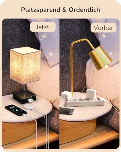 Lampade: LED Nachttischlampe Touch Dimmbar 2er Set Tischlampe Modern – Nuovo e nell'imballaggio originale da Hundwil venduto da Equiply 5