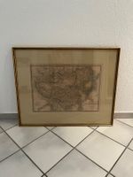 Antike Karte Asien (China & Japan) aus 1854 mit Goldrahmen