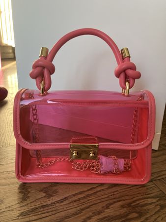 Sac à main rose transparent