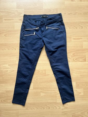 Mango Damenhose Navyblau mit Reissverschlüssen