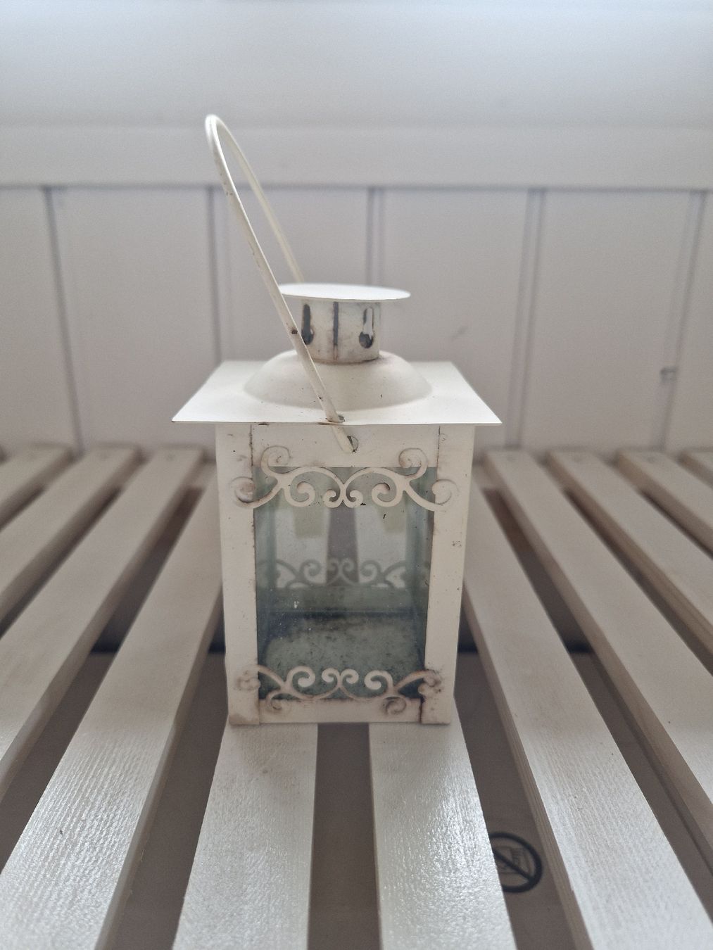 Lanterne: Kleines weisses Laternchen, Vintage Stil – Usato da Weggis venduto da Oswadan 2
