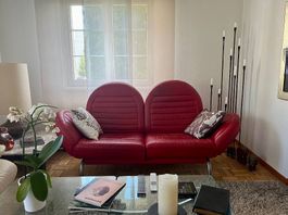 De Sede Sofa rot  verstellbare Lehne / Relaxfunktion