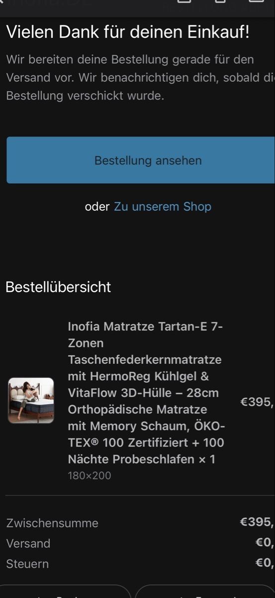 Materassi: Inofia Matratze Tartan-E 7-Zonen – Nuovo e nell'imballaggio originale da Unterentfelden venduto da Bobby-10 5