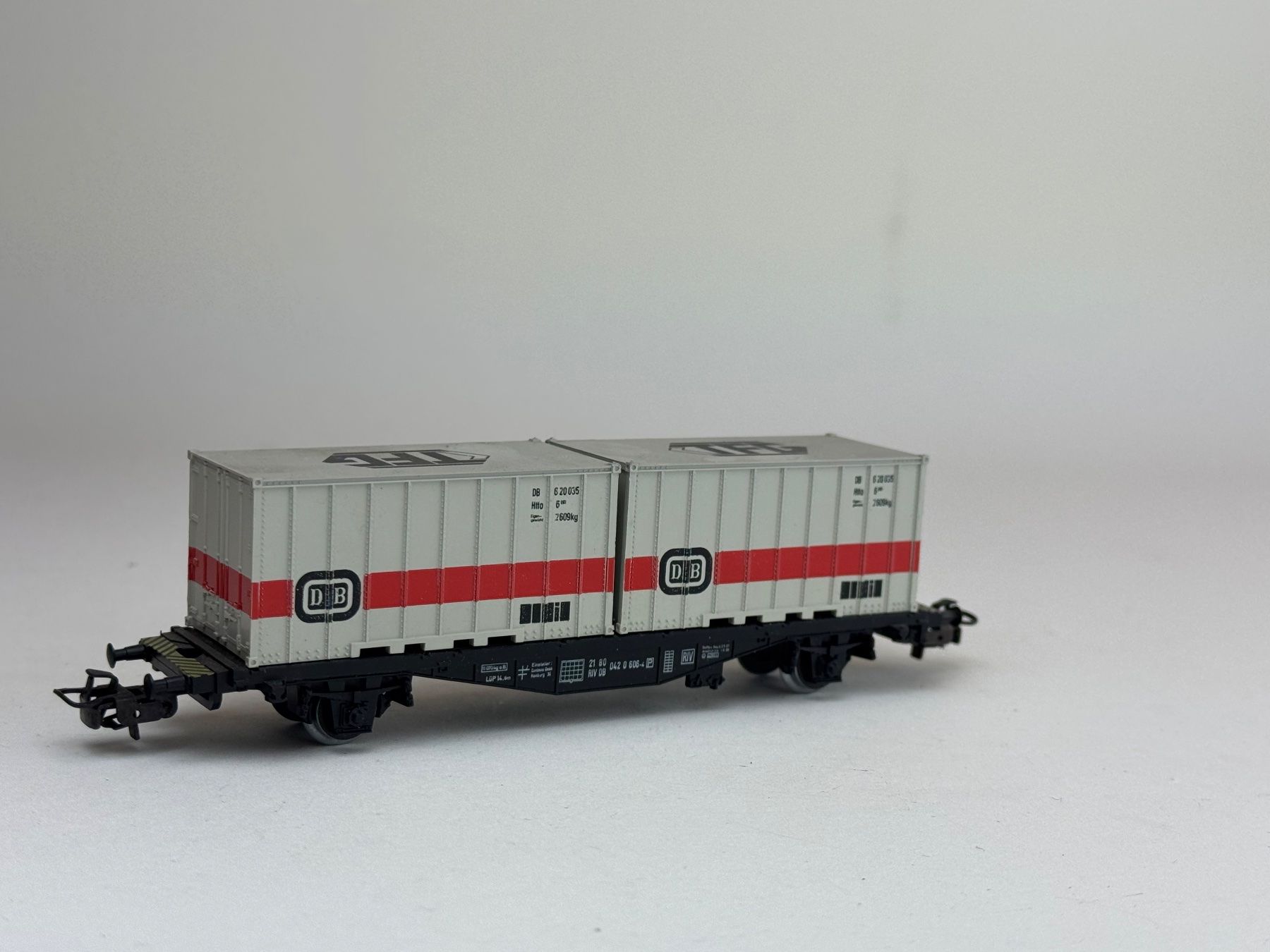 Modellini di ferrovie: HR- Märklin Containerwagon DB TFG Dachdruck – Usato da Elm venduto da Wikmtz 1