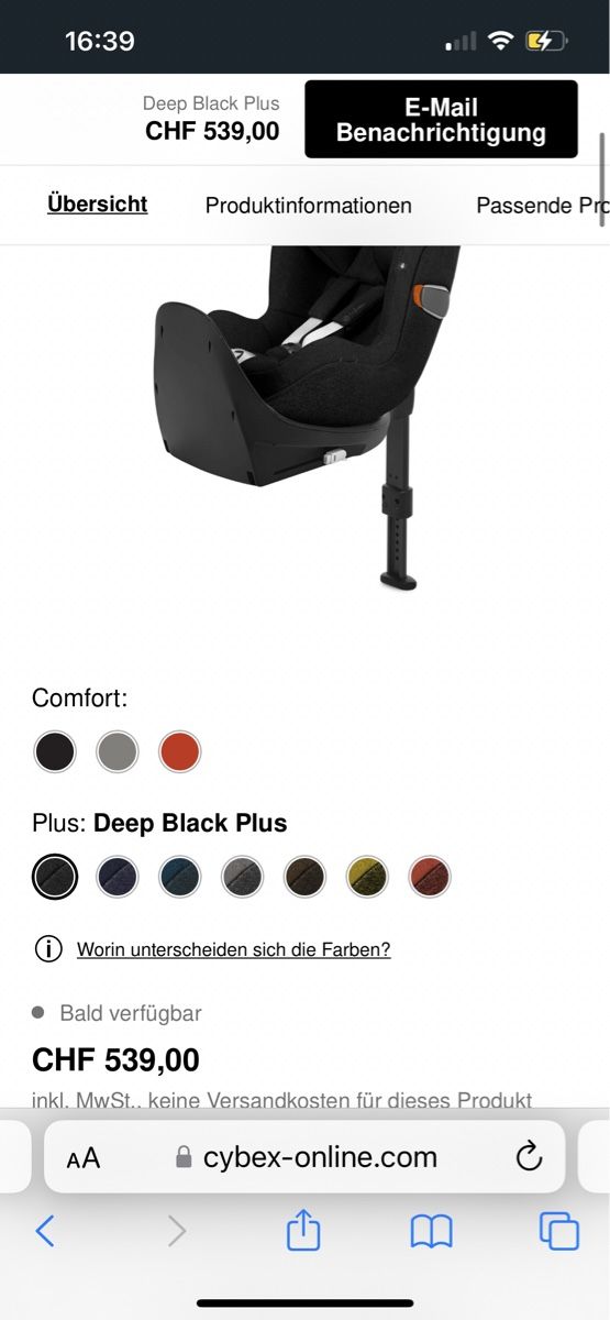 Cybex Seggiolini per auto: Cypex Kindersitz – Usato da Schafisheim venduto da inf_5dtw 4