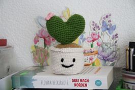Süsser Häkelkaktus in Herzform– Handarbeit / Deko / Geschenk