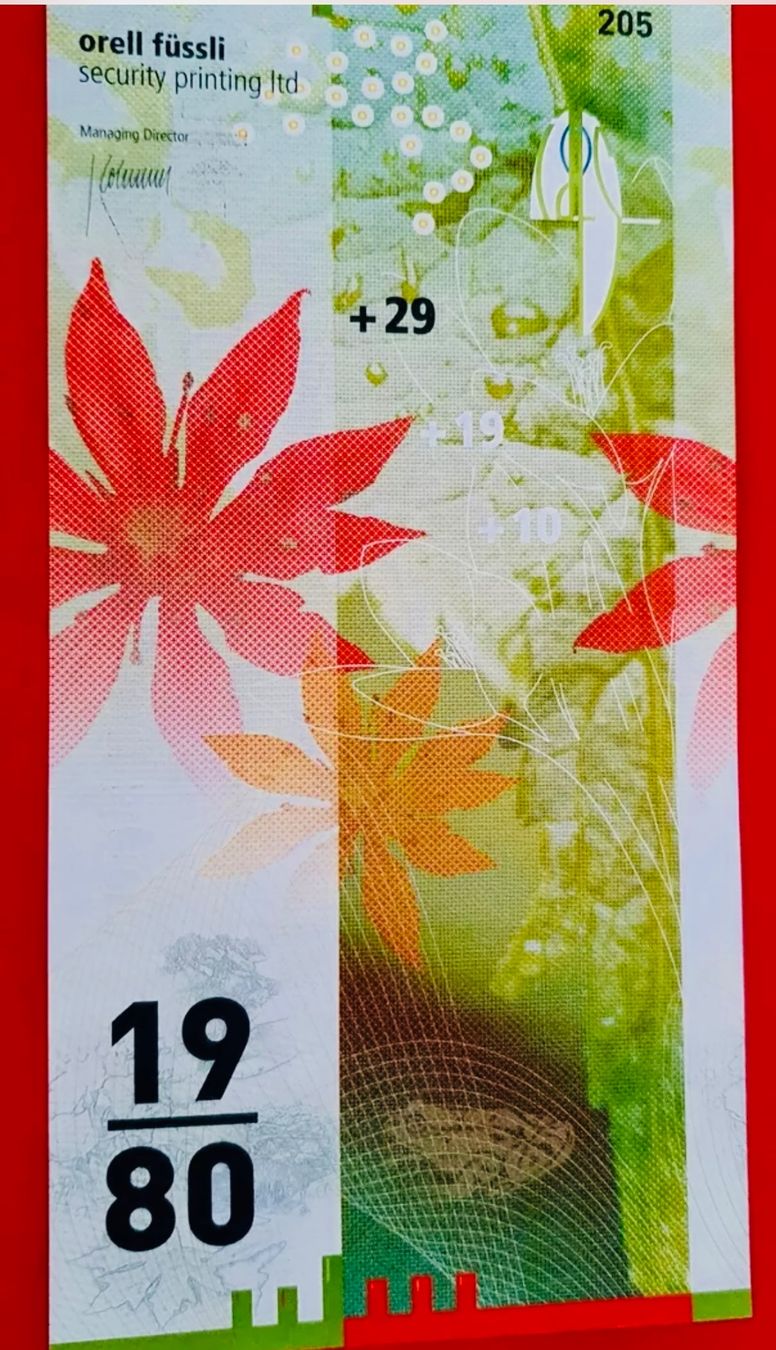 Banconote: **50 Franken CH 2009 Probe/Testnote in UNZ ** – Usato da Langrickenbach venduto da MeUs74 1