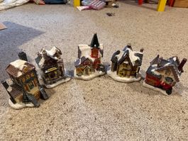 Weihnachtsdorf Häuser Set 5 Stück gebraucht Zustand