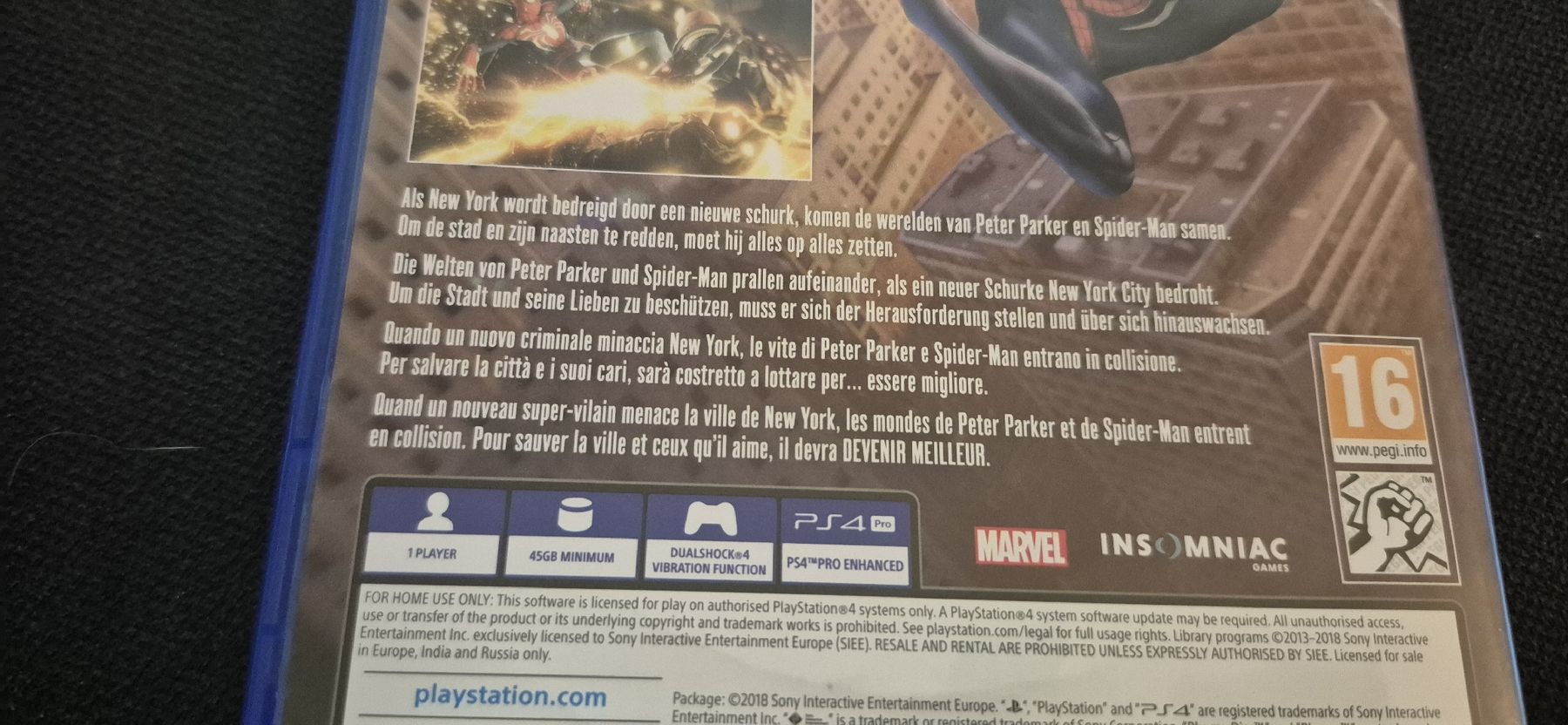Sony Spiele: SPIDERMAN MARVEL PS4 PLAYSTATION 4 MULTILANGUES 2018 PS5 JEU – Gebraucht aus Grand-Lancy von luc111 2