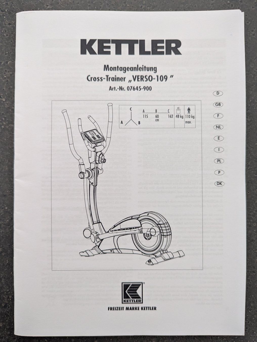 Kettler Hometrainer: Crosstrainer Kettler Verso-109 – Usato da Buttikon SZ venduto da Frangipani20 4