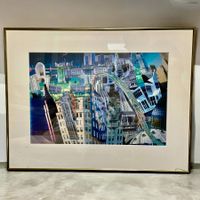 CATHERINE ZOUPANOS - Collage "CONURBATION" signé et encadré.