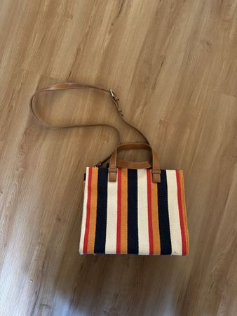 Zara Handtasche gestreift, Sommer Shopper Bag