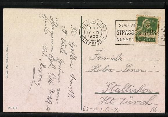 Cartoline postali: AK St. Gallen, Bahnhof, 1922 – Usato da Berlin venduto da bartko-reher 1