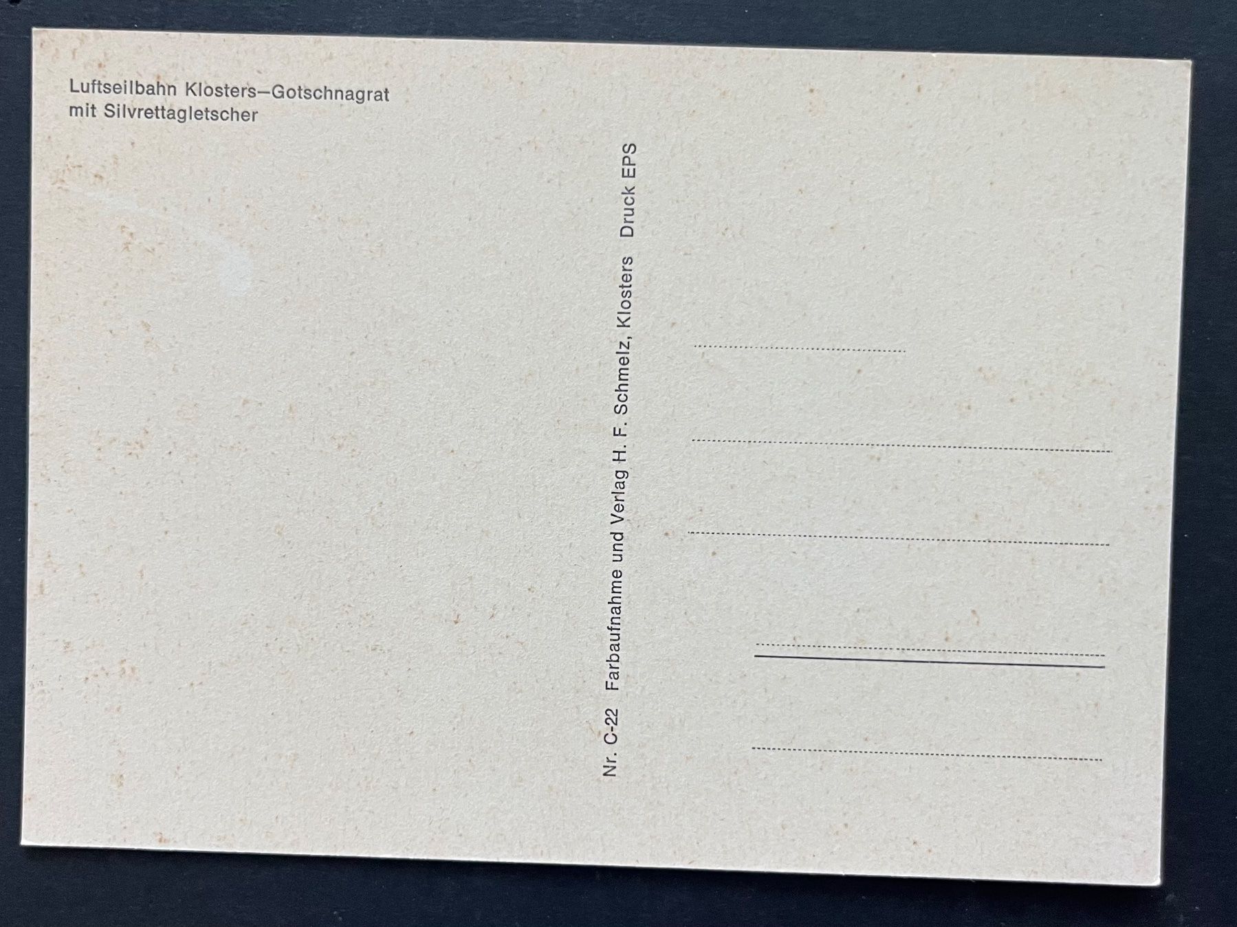 Cartoline postali: Luftseilbahn Klosters-Gotschnagrat mit Silvrettagletscher – Usato da Ostermundigen venduto da DaxKarten-75 1