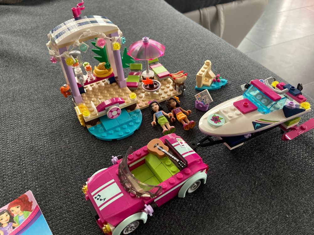 lego friends andreas rennboot transporter anleitung