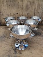 6 Stk schöne alte Glacéschalen versilbert, Kreis / Hepp