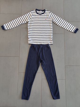 Petit Bateau Kinderpyjama Marinière – Gr. 8ans/128 cm
