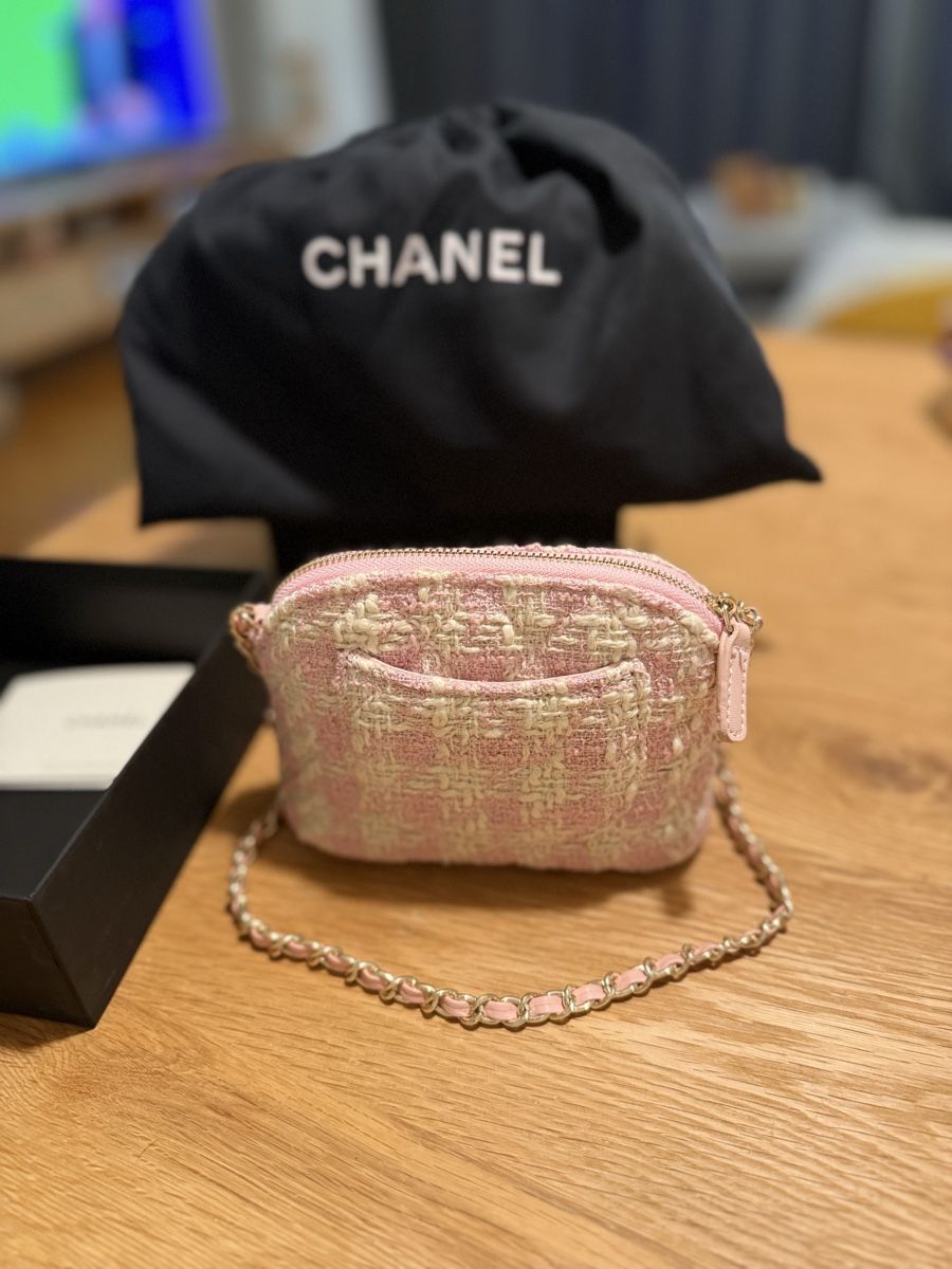 Chanel Borse da donna: CHANEL Pink Houndstooth Mini Tweed Tasche – Nuovo (secondo la descrizione) da Winterthur venduto da Skerk18 4
