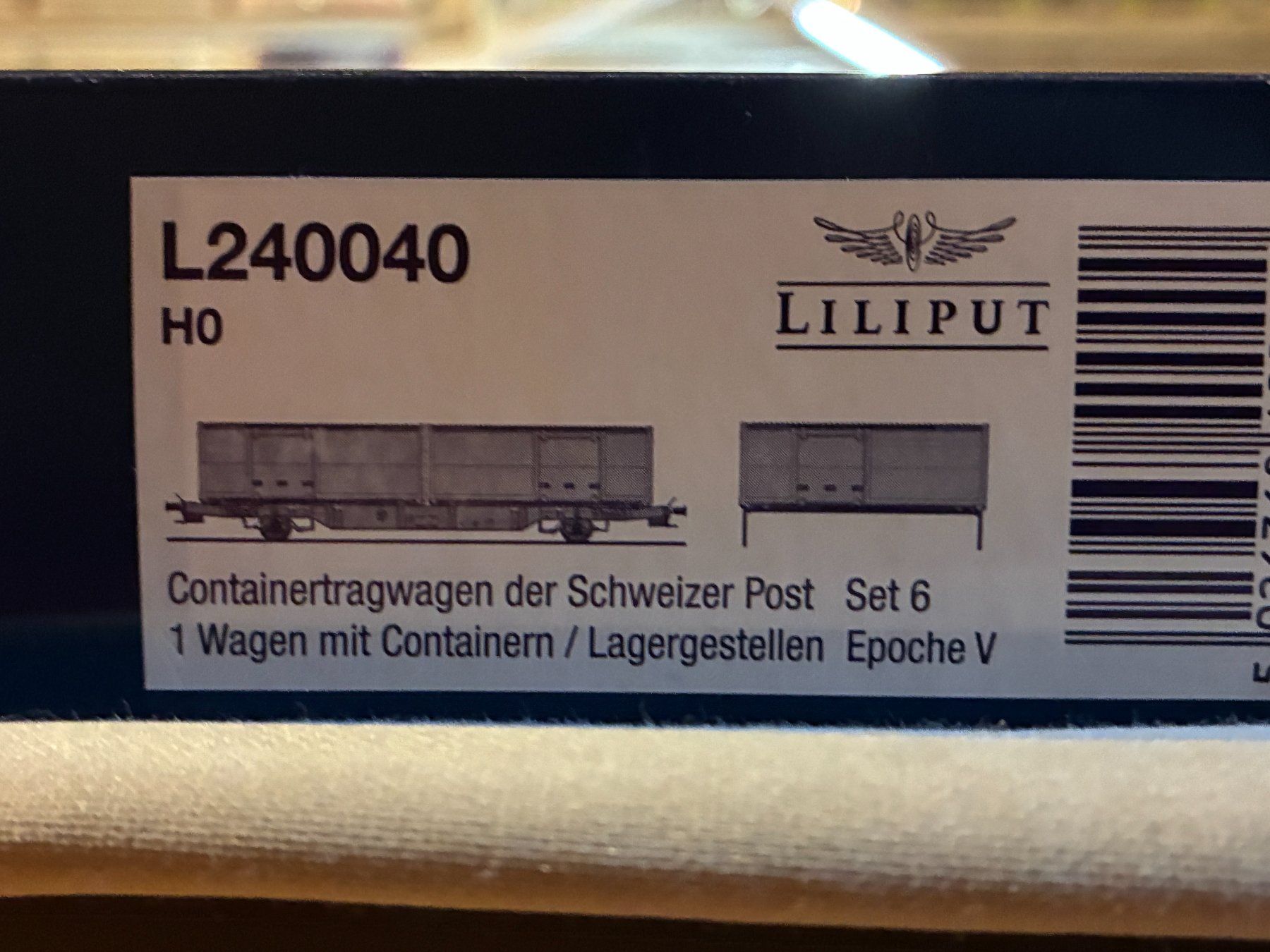 Liliput Modellini di ferrovie: SBB Containertragwagen-Set "Schweizer Post" / Liliput 240040 – Nuovo (secondo la descrizione) da Kölliken venduto da Tbutz
