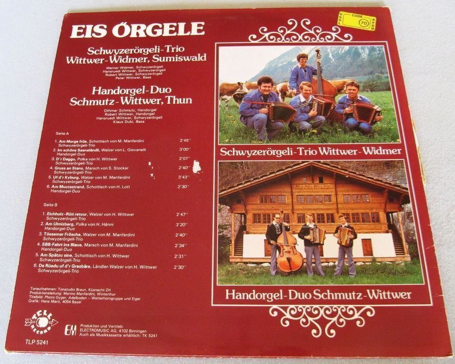 Schallplatten: Schwyzerörgeli-Trio Wittwer-Widmer Sumiswald - Eis Örgele LP – Gebraucht aus Genève von Cockattoo 1