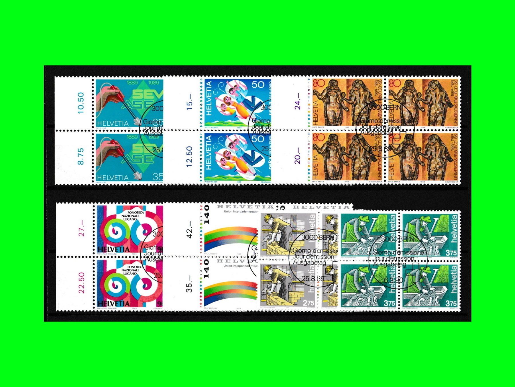 Tutti i francobolli: Viererblock "Jahres-Ausgabe 1989" – Nuovo (secondo la descrizione) da Dübendorf venduto da chiara48 1