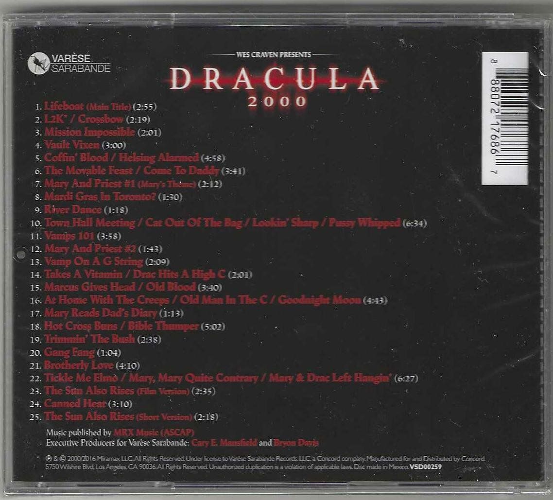 CD: Marco Beltrami - Dracula 2000 – Nuovo e nell'imballaggio originale da Genève venduto da CDLPBookS 1