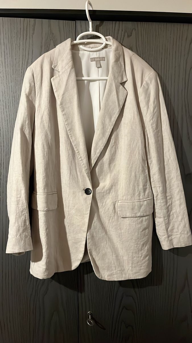 H&M Giacche: Veste blazer beige en lin – Usato da Le Locle venduto da Ophelhugy