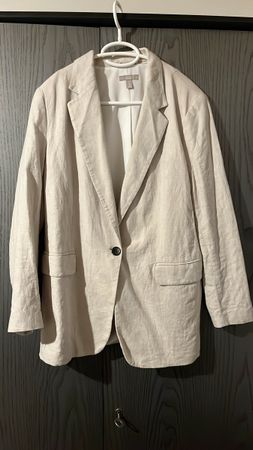 Veste blazer beige en lin