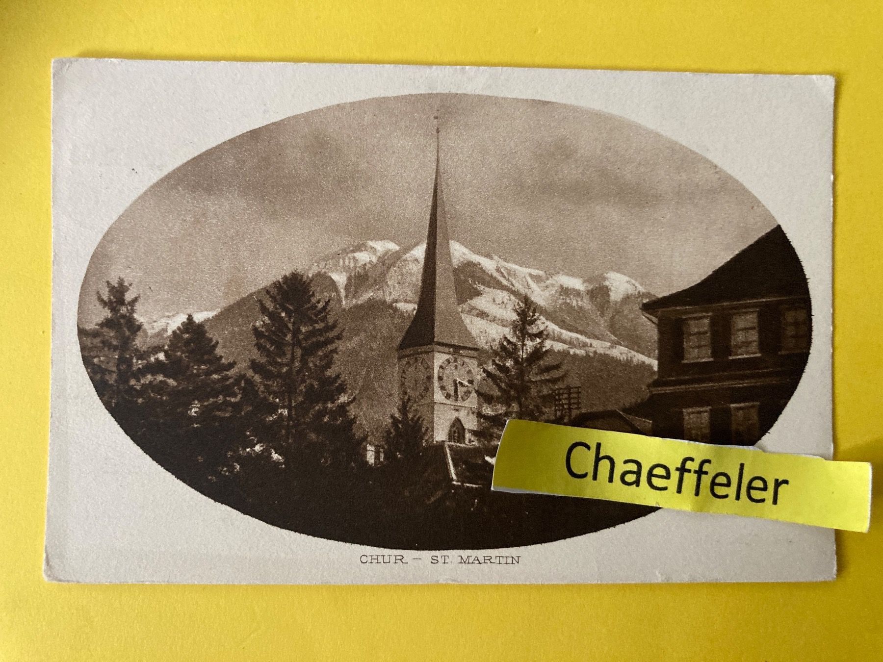 Cartoline postali: 1926 Chur - St. Martin – Usato da Zürich venduto da Chaeffeler