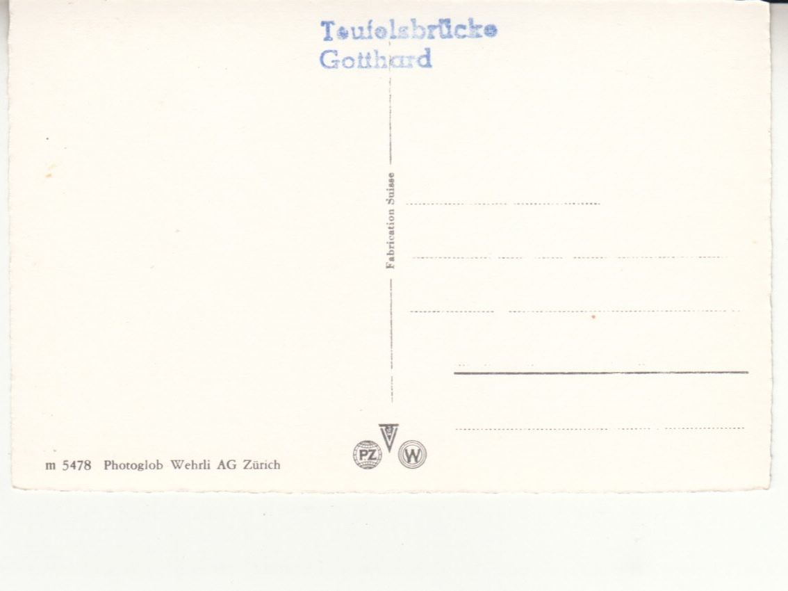 Ansichtskarten: Schöllenen ca. 1950 – Gebraucht aus Bürglen TG von StampGraf 1