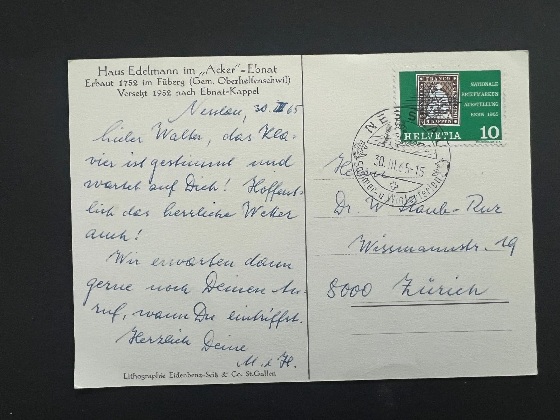 Cartes postales: Karte Haus Edelmann Ebnat Kappel   (M800) – D'occasion à Hinwil par Sidi4 1
