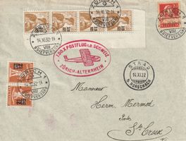 1932, 1.DOX Postflug von Zürich nach Altenrhein