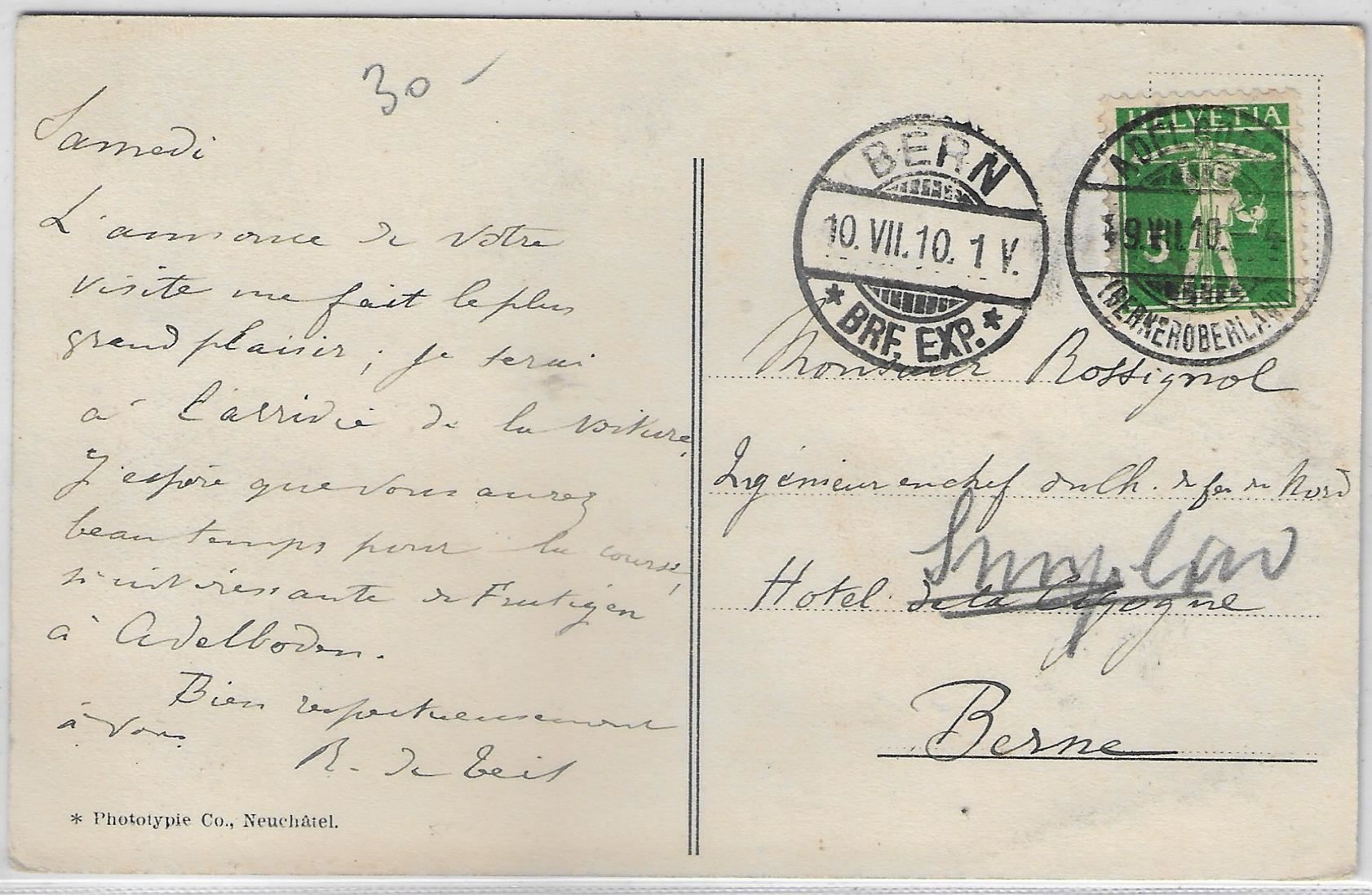 Cartoline postali: Adelboden - Hotel Adler und Kursaal – Usato da Ettingen venduto da Kartenplanet 1