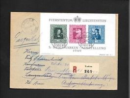 Liechtenstein R-Brief Block W23 Sonderstempel 11.8.1949